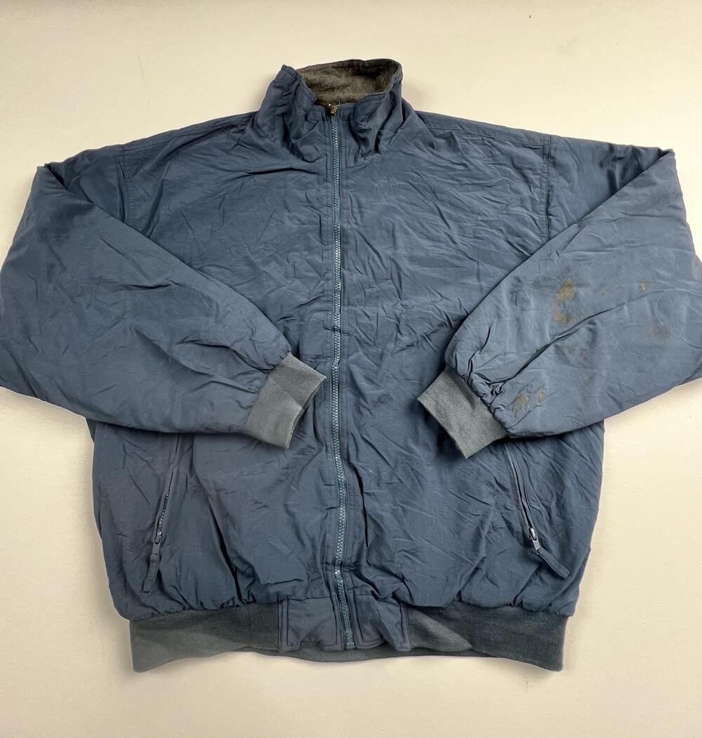 Canyon Creek Jacket Mens Large Blue Nylon Fleece Lined Bomber Insulated Winter
